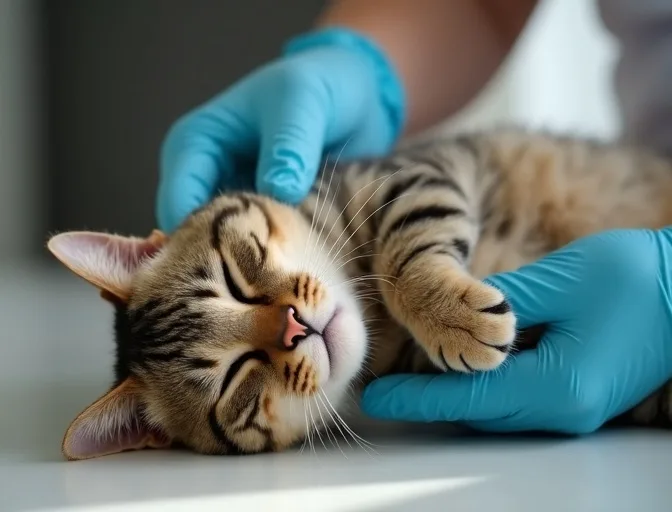 Specialist carefully handling a deceased cat with dignity in The Patch